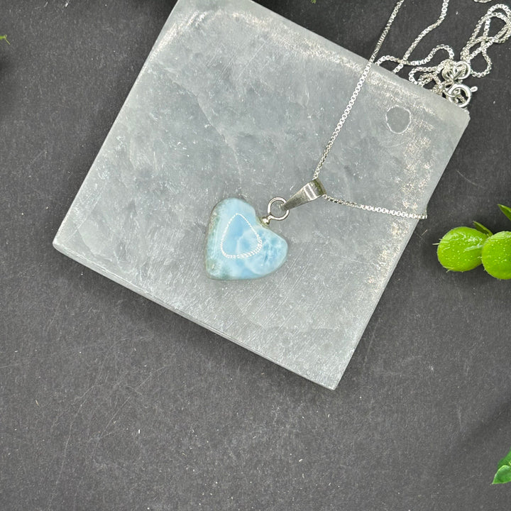 Larimar Sterling Silver Heart Pendant