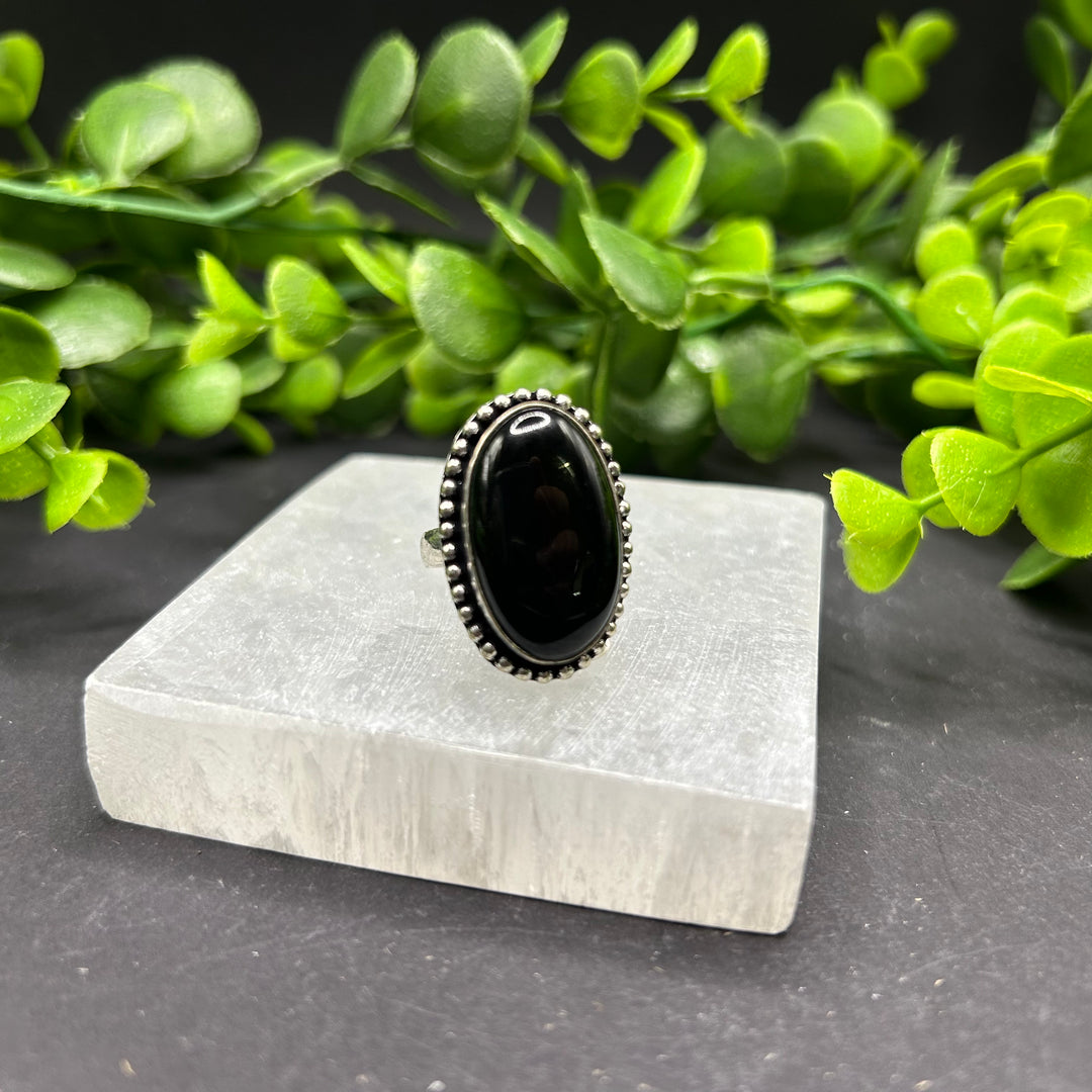 Black Onyx Oval Ring