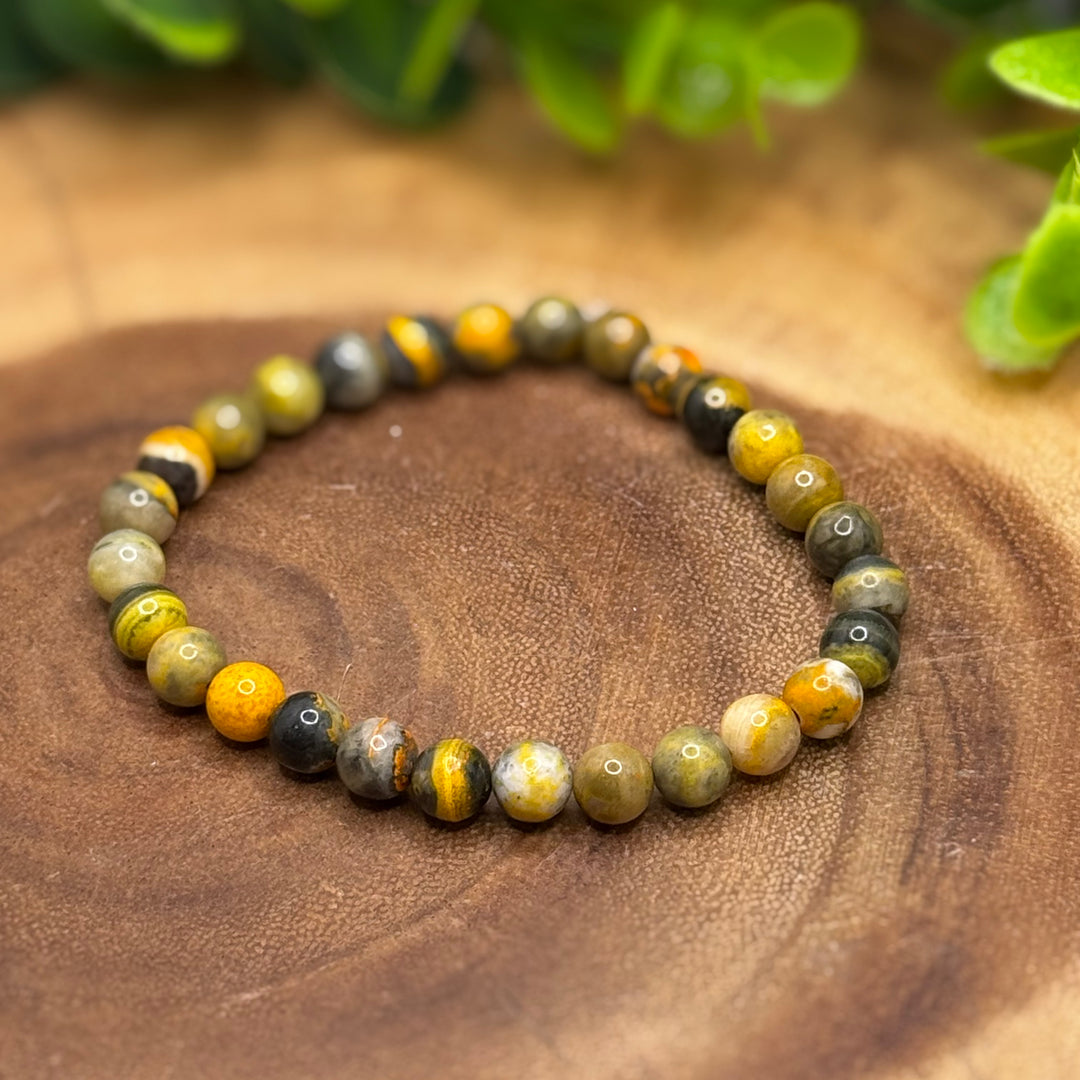 Bumble Bee Jasper 6mm Bracelet