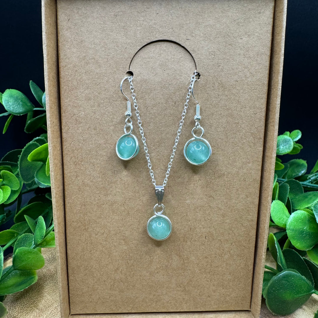 Green Aventurine Earring & Necklace Set