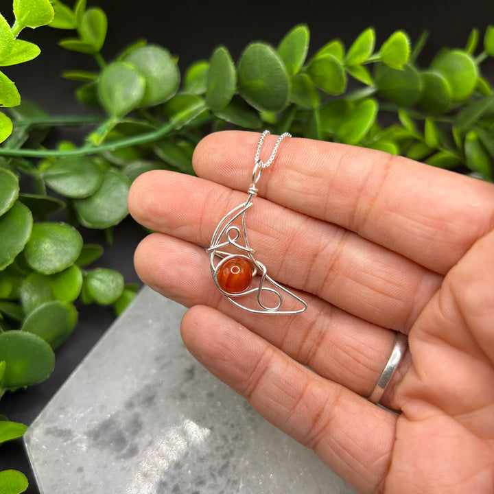 Carnelian Moon Pendant