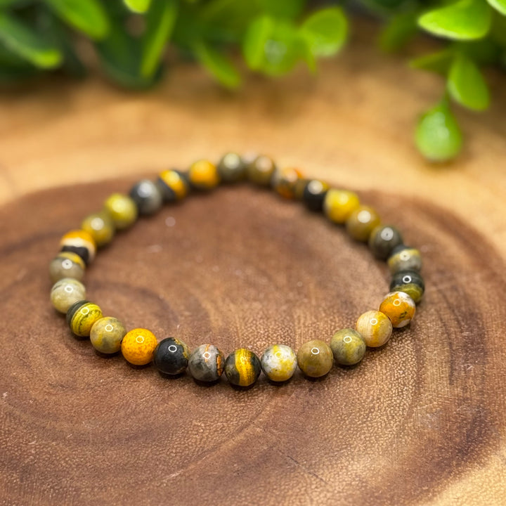 Bumble Bee Jasper 6mm Bracelet