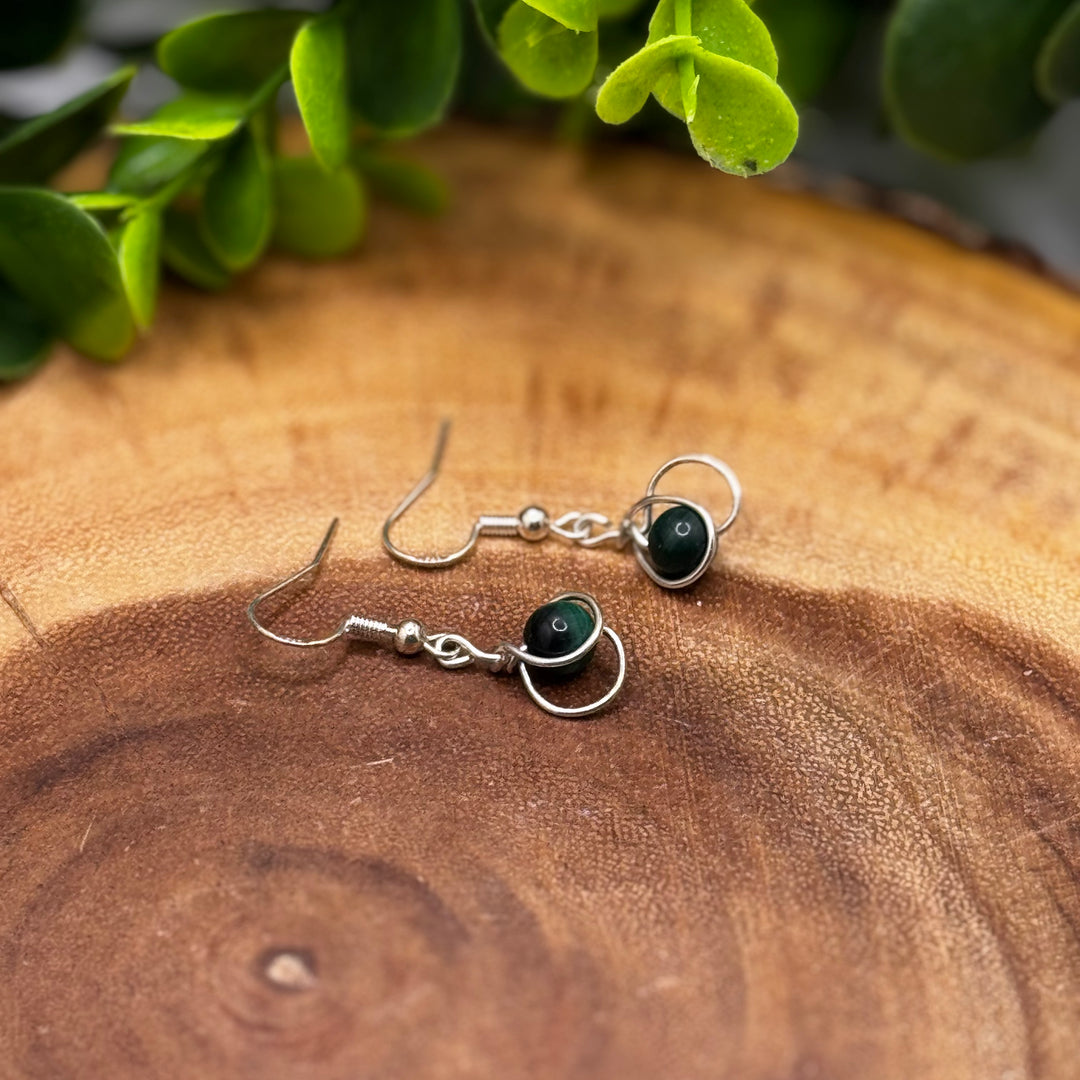 Malachite Moon Rise Sterling Silver Earrings