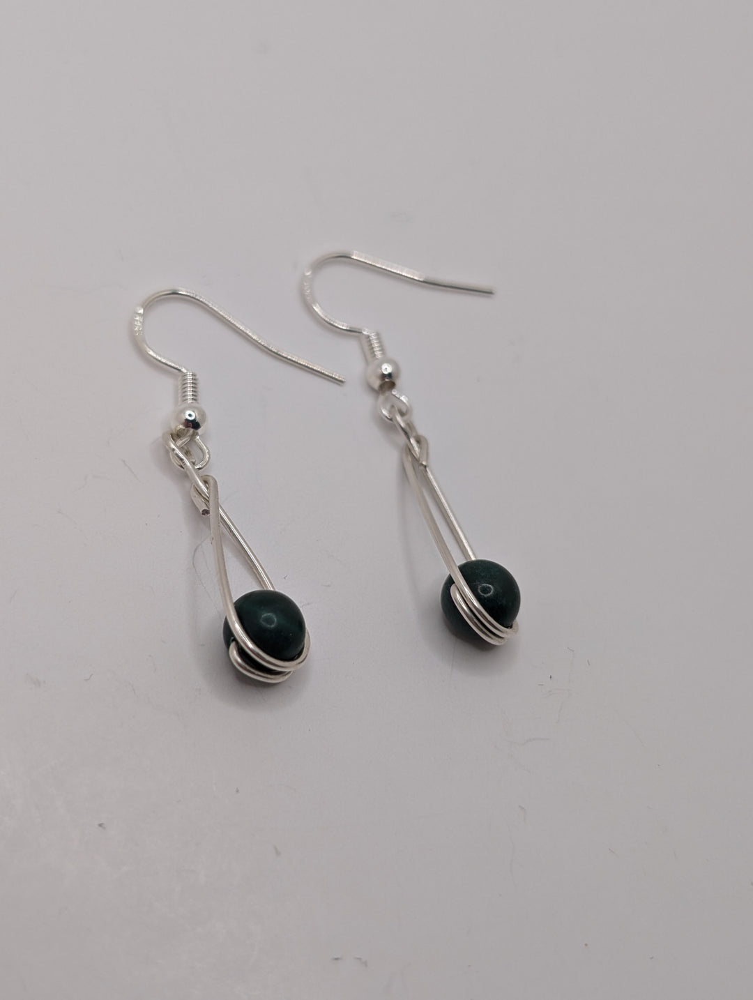 Malachite Teardrop Sterling Silver Earrings