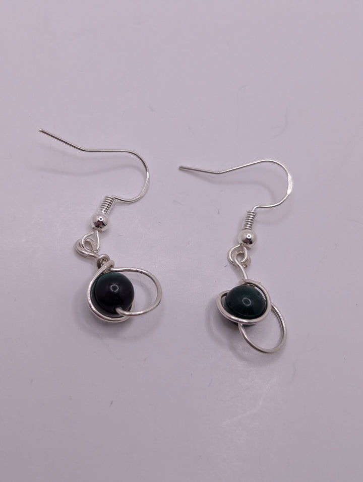 Malachite Moon Rise Sterling Silver Earrings