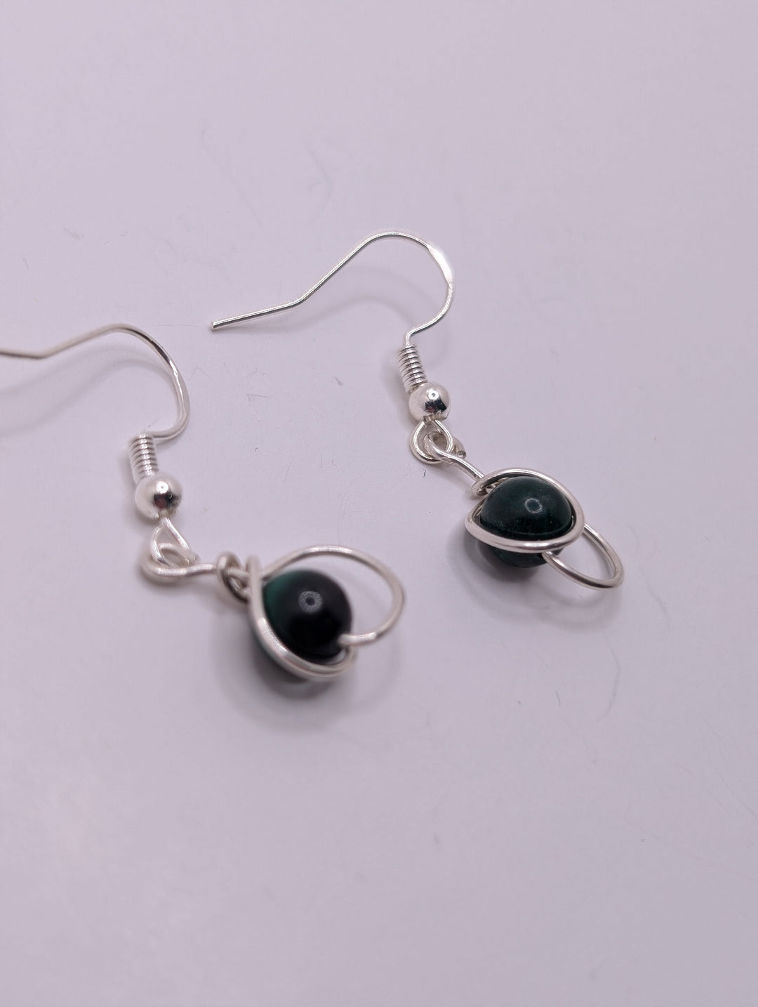 Malachite Moon Rise Sterling Silver Earrings