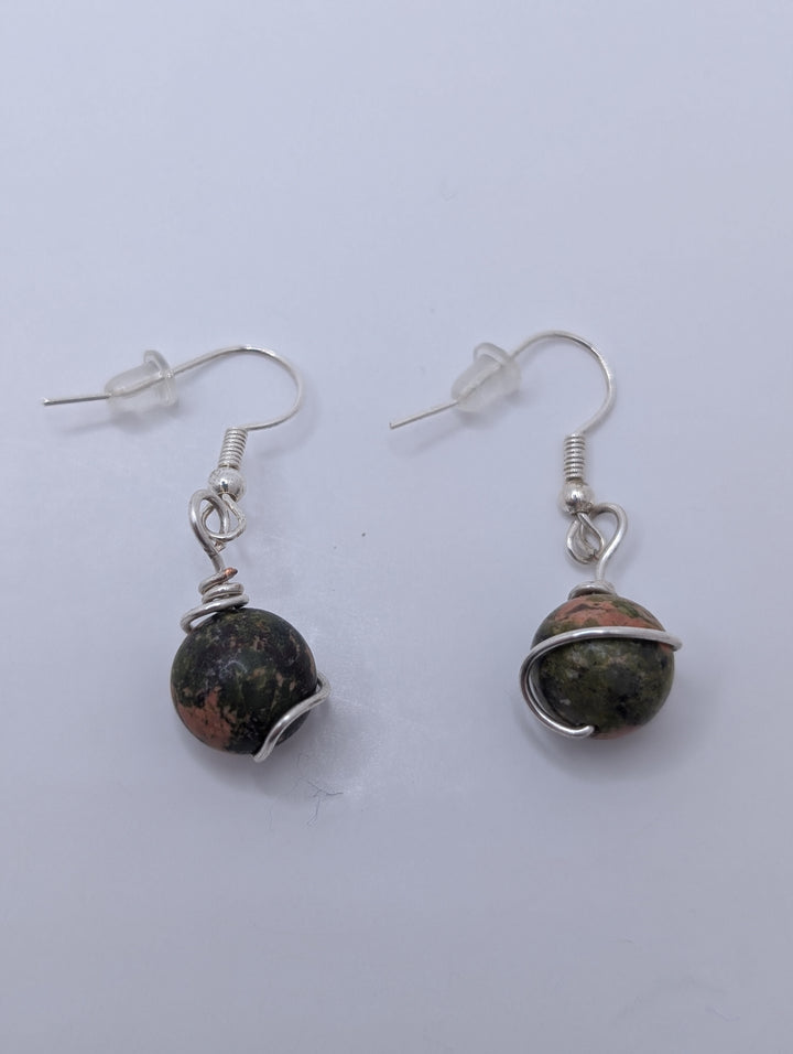 Unakite Minimal Earrings