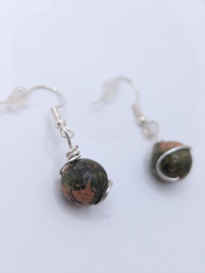 Unakite Minimal Earrings