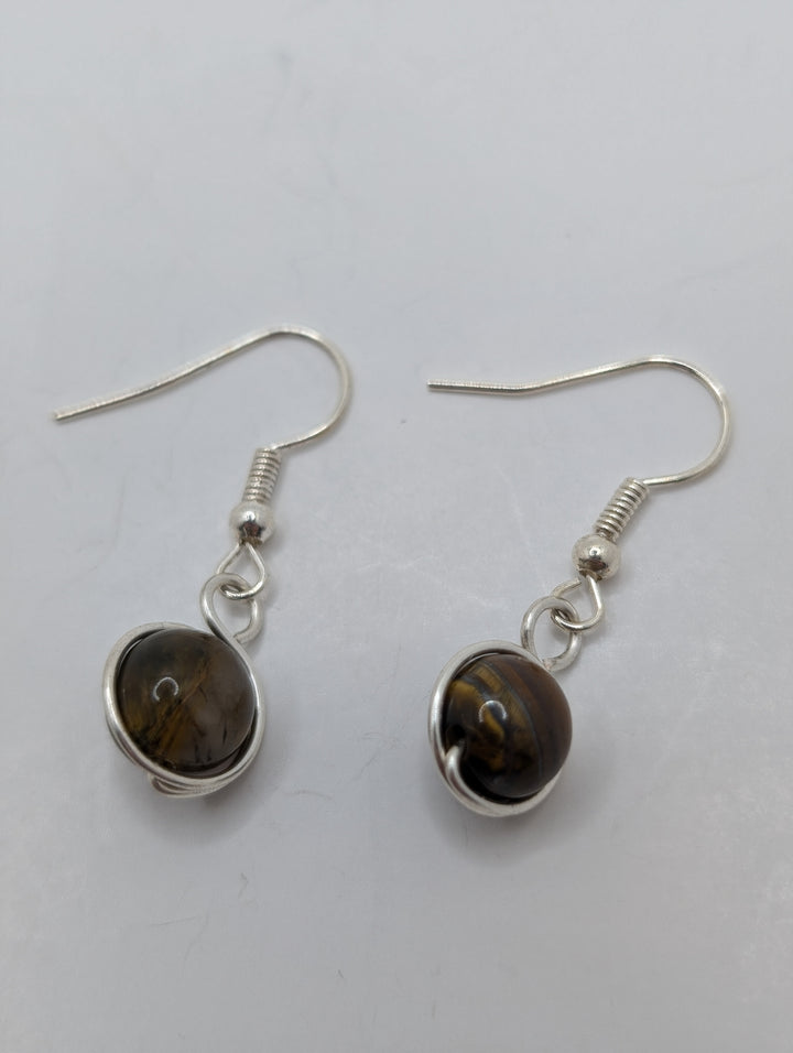 Tiger Eye Minimal Earrings