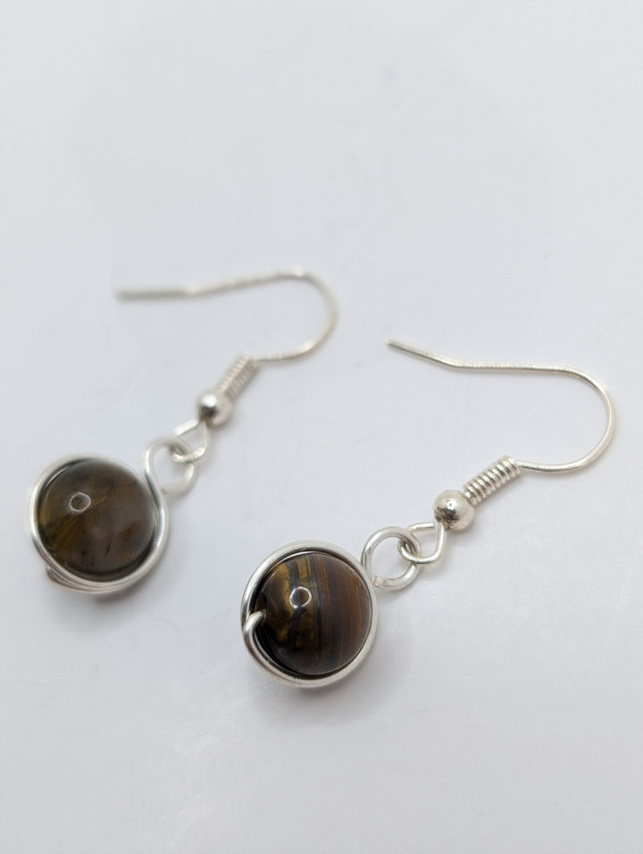 Tiger Eye Minimal Earrings