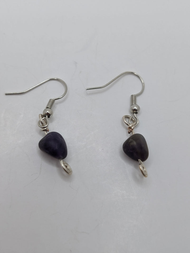 Amethyst Stone and Swirl Earrings