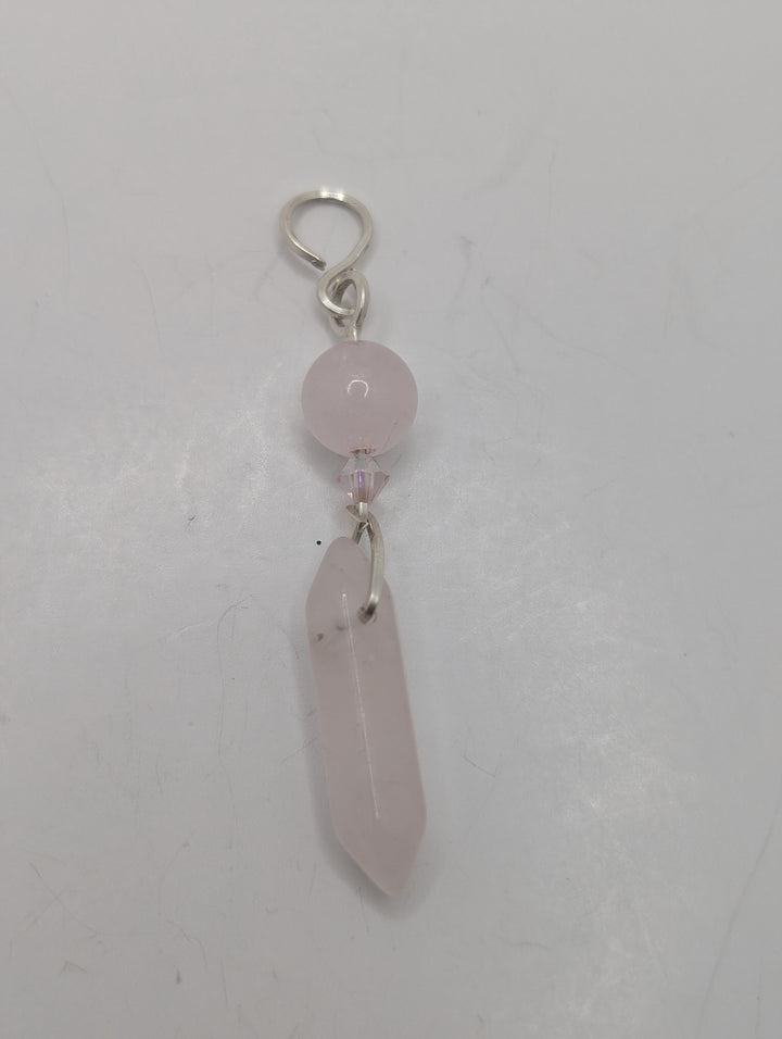 Rose Quartz Double Terminated Sterling Silver Pendant