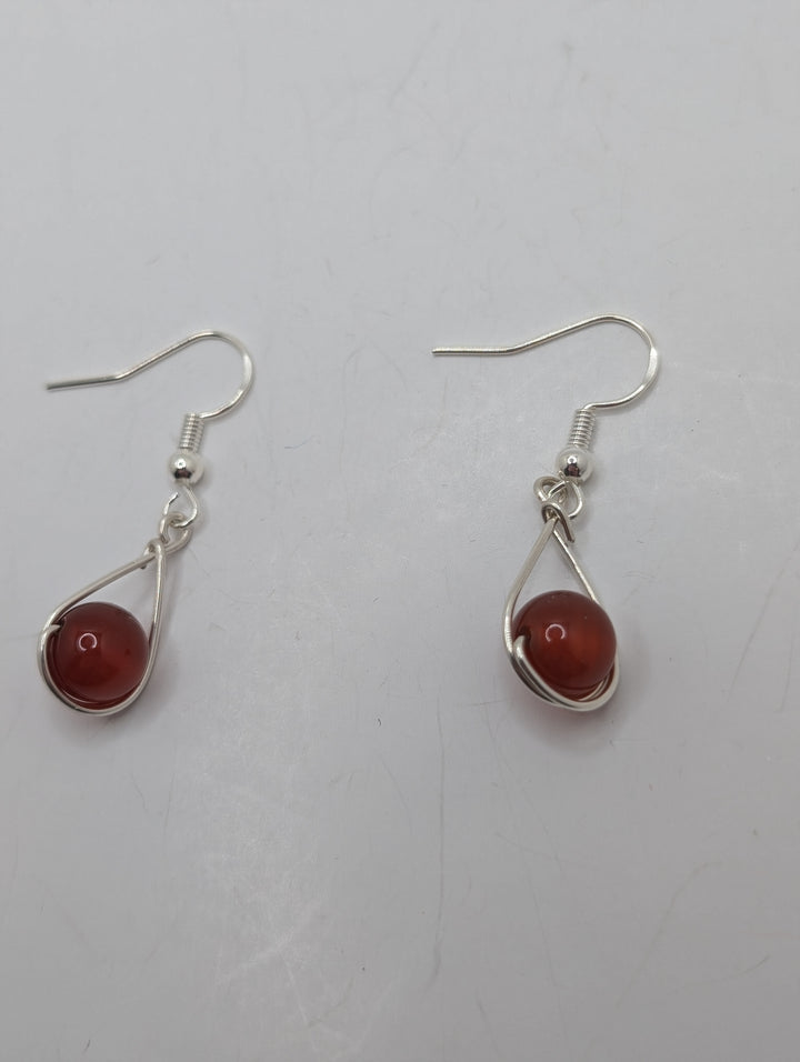 Carnelian Teardrop Sterling Silver Earring