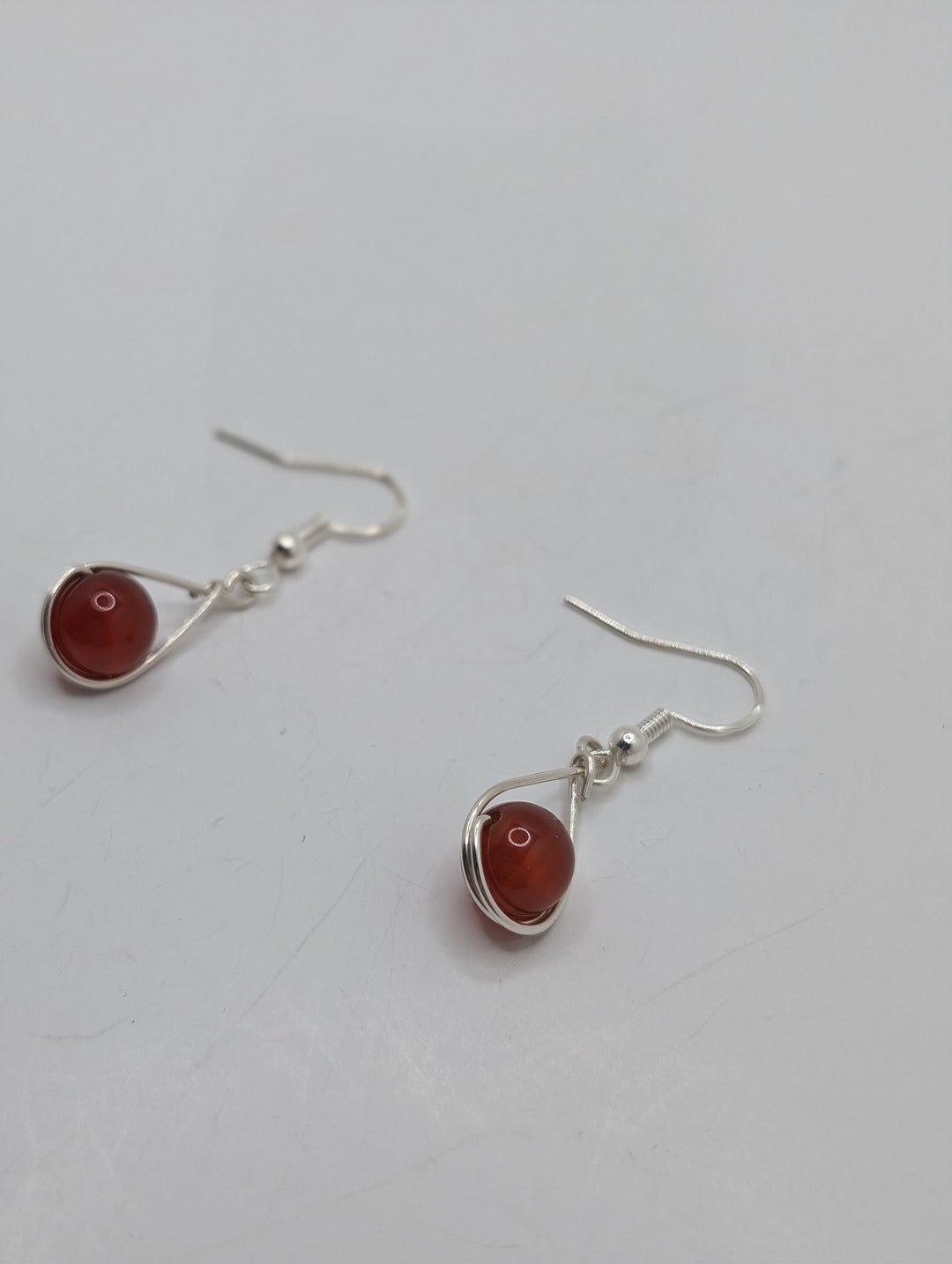 Carnelian Teardrop Sterling Silver Earring