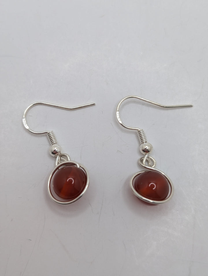 Carnelian Minimal Sterling Silver Earring