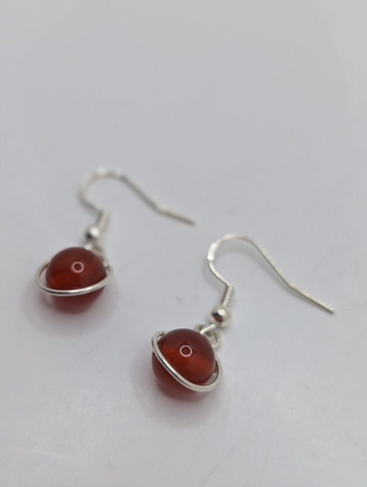 Carnelian Minimal Sterling Silver Earring