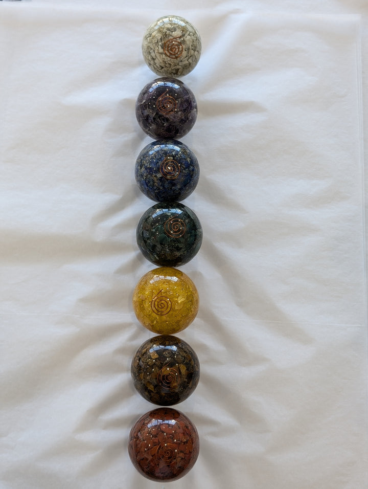 7 Chakra Orgonite Sphere Set