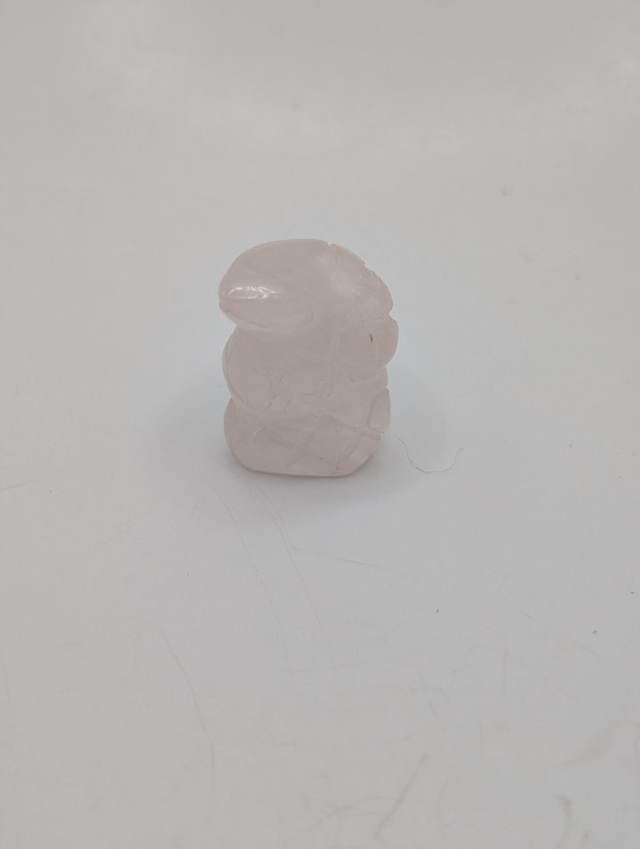 Rose Quartz Snake Carving