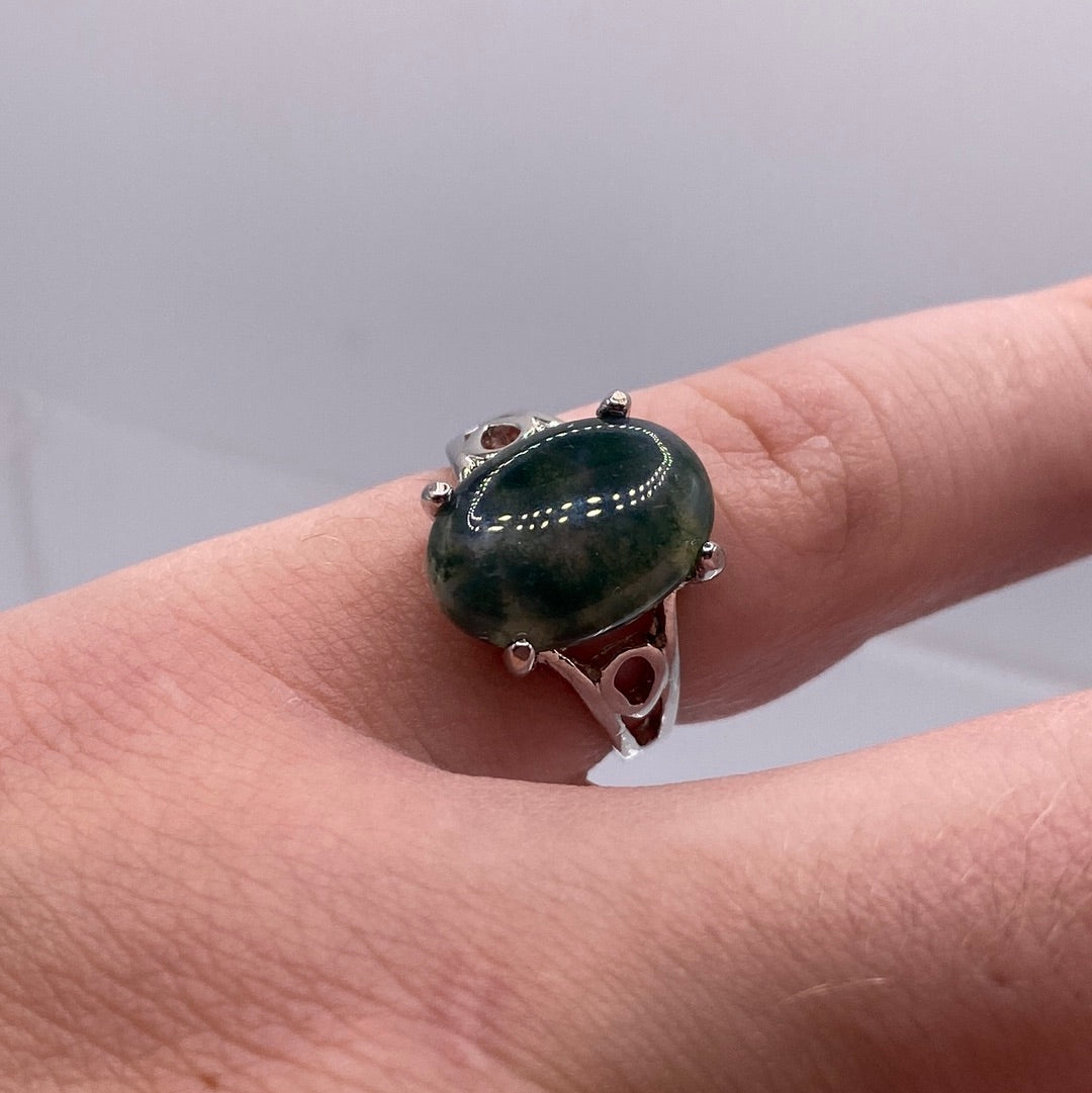 Moss Agate Gemstone Ring
