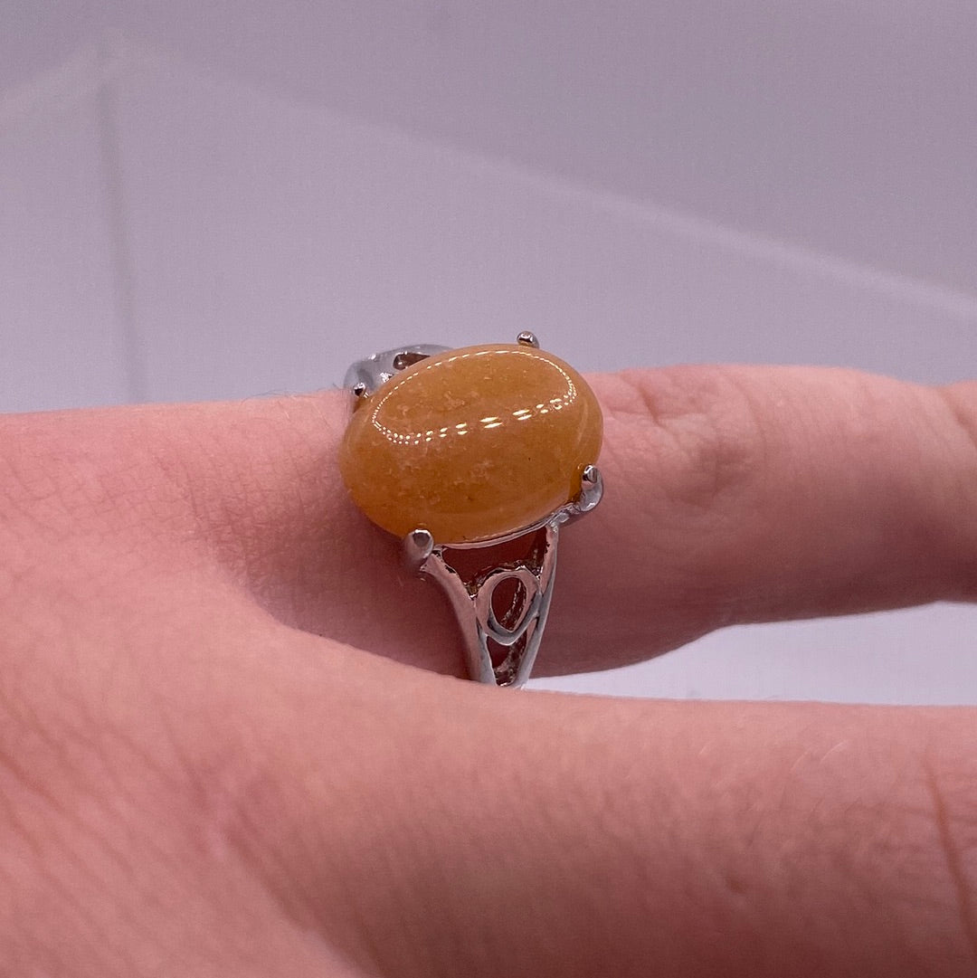 Tangerine Quartz Gemstone Ring