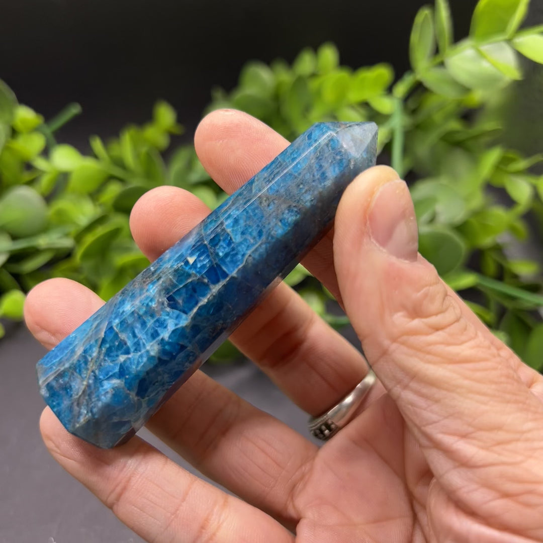 High Quality Blue Apatite Polished Point (#3)