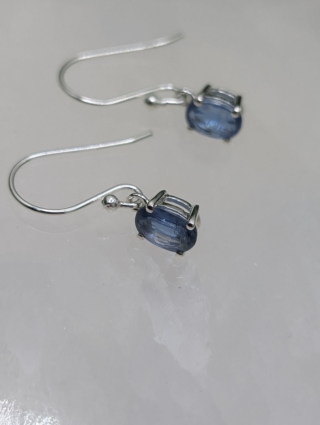 Faceted Kyanite Sterling Silver Earrings