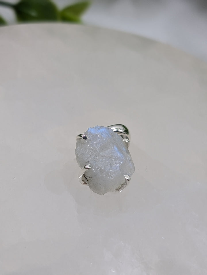 Raw Sterling Silver Moonstone Pendant