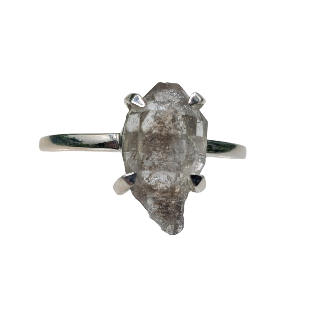 Petroleum Herkimer Diamond Sterling Silver Ring