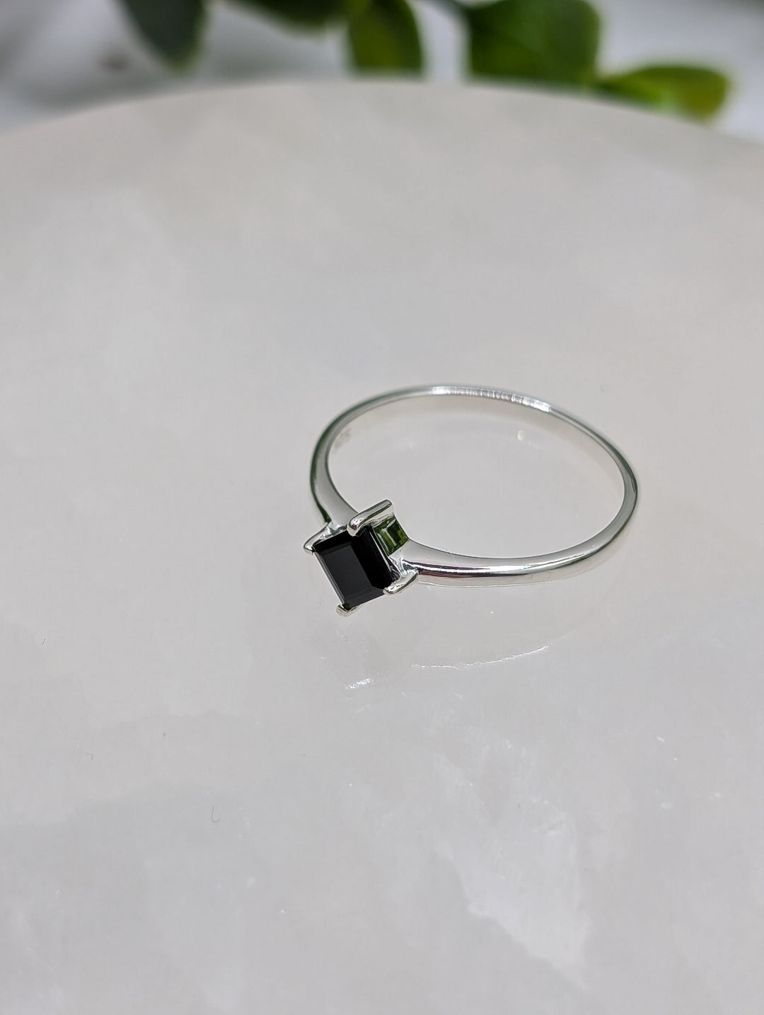 Sterling Silver Black Tourmaline Ring