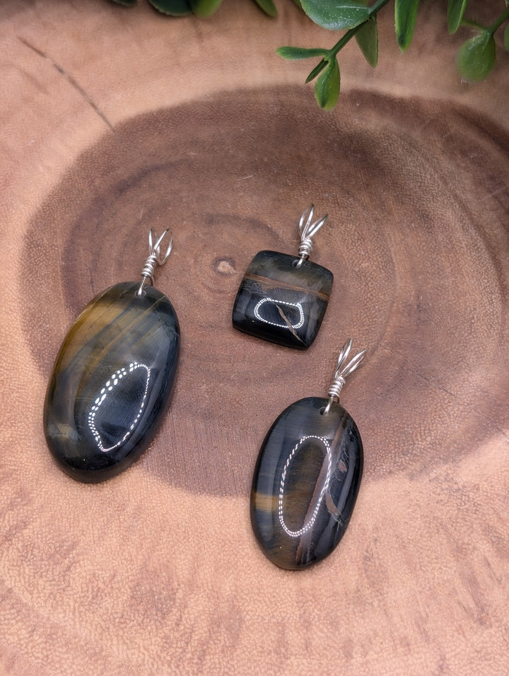 Blue & Golden Tiger Eye Pendant