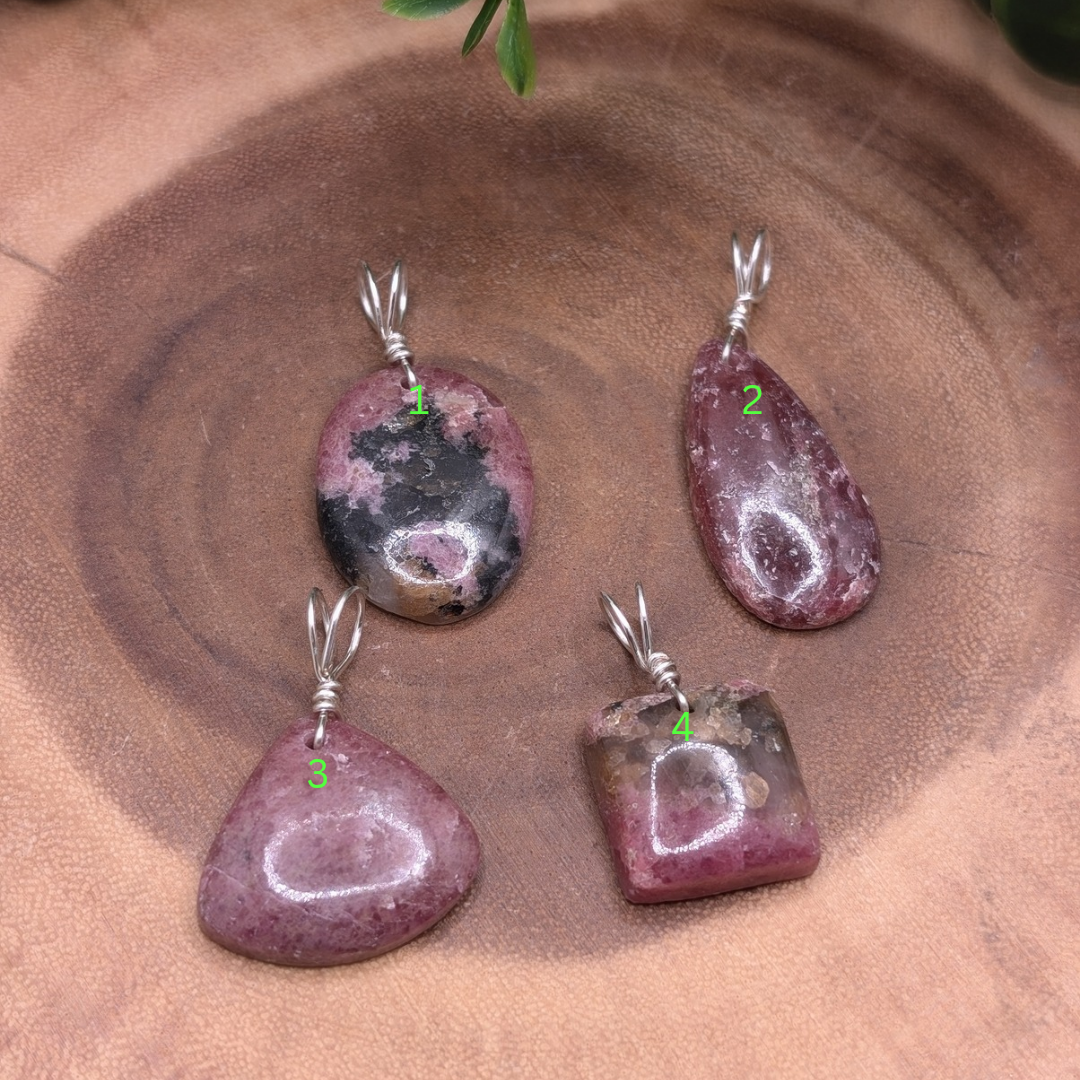 Rhodonite Crystal Pendant