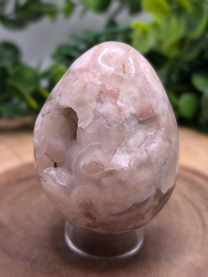 Flower Agate Druzy Egg