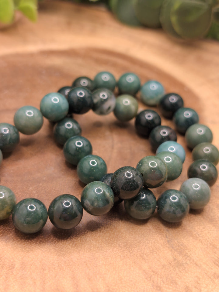 Moss Agate 10mm Bracelet