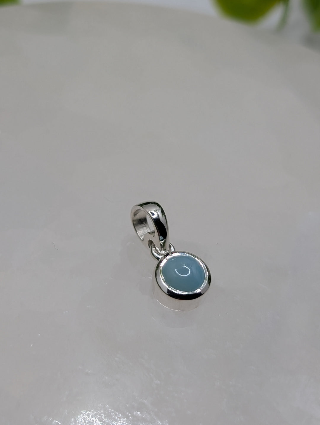 Larimar Simple Sterling Silver Pendant