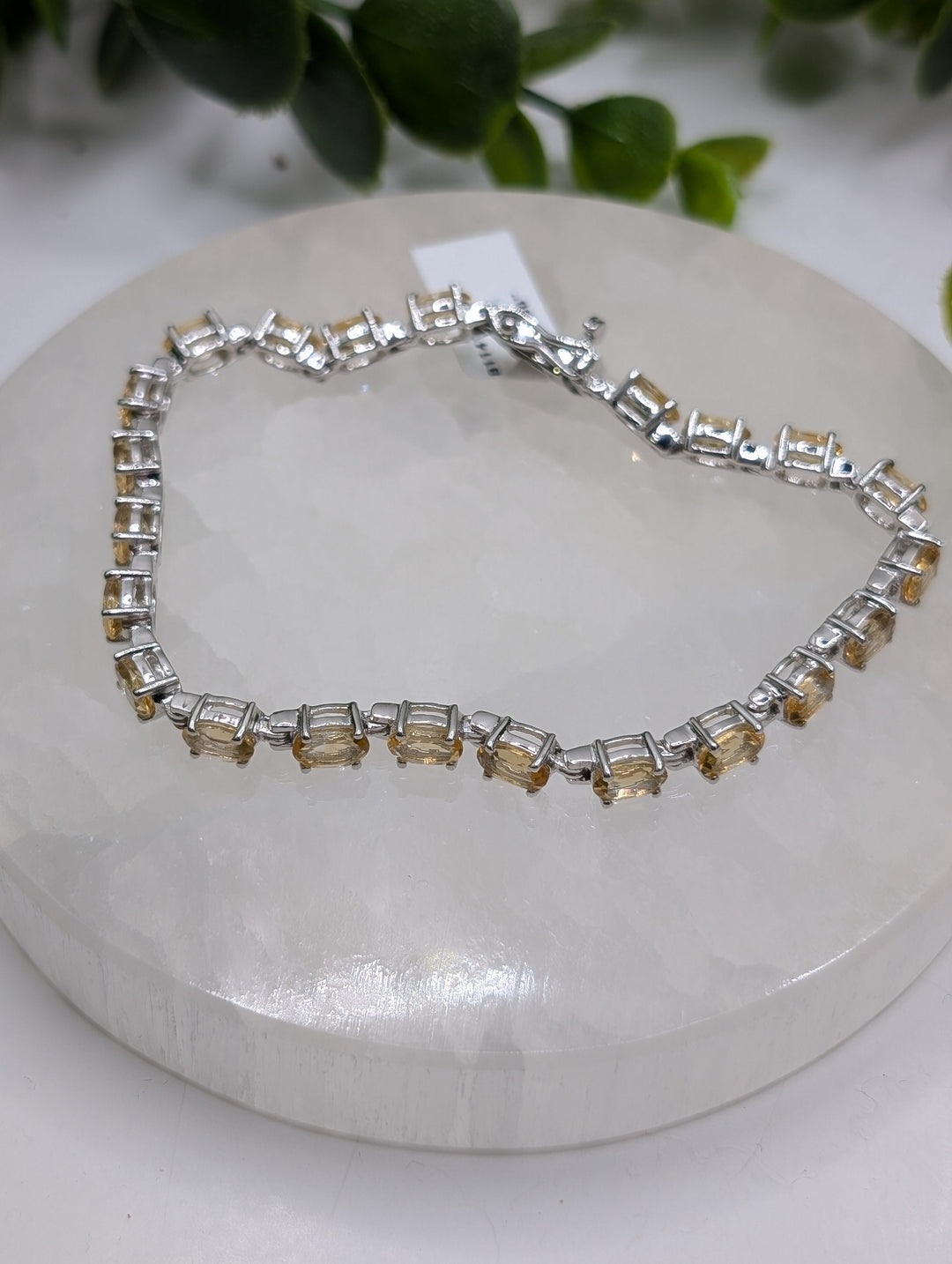 Oval Cut Citrine 7.25" Tennis Bracelet