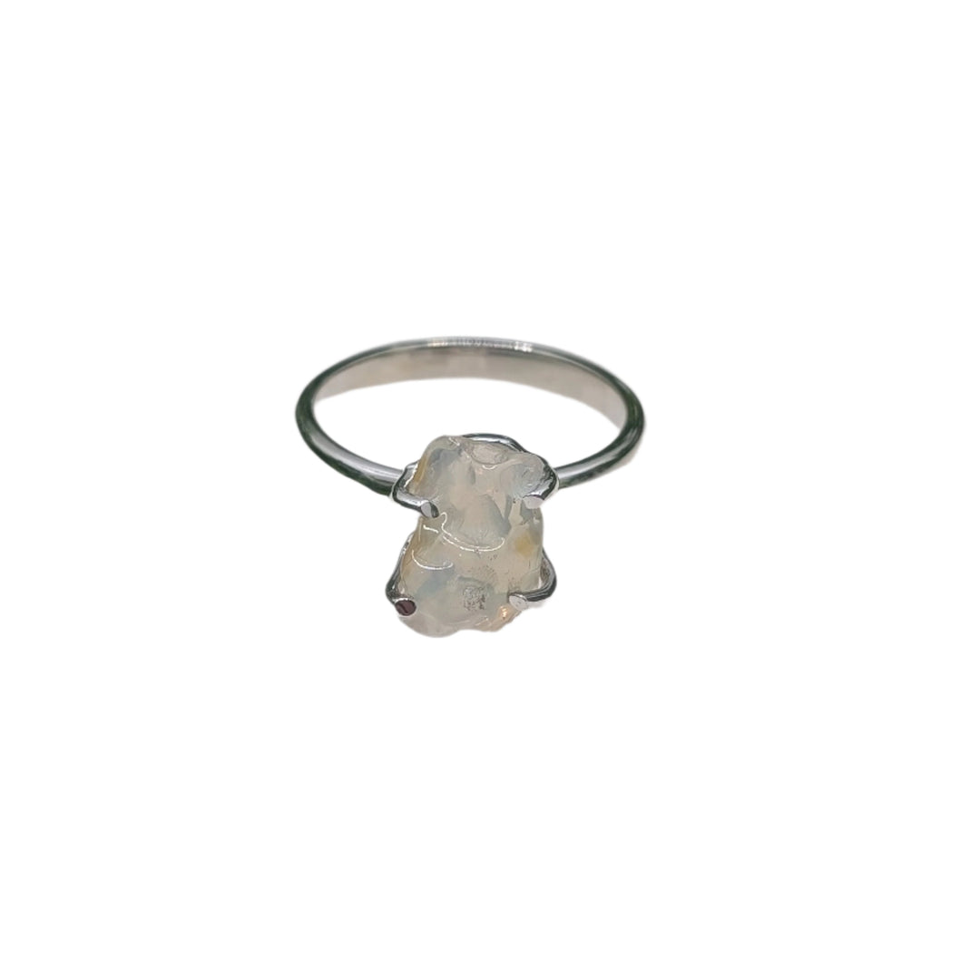 Opal Polished Nugget Sterling Silver Ring