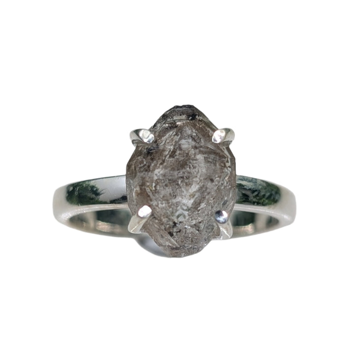 Petroleum Herkimer Diamond Sterling Silver Ring