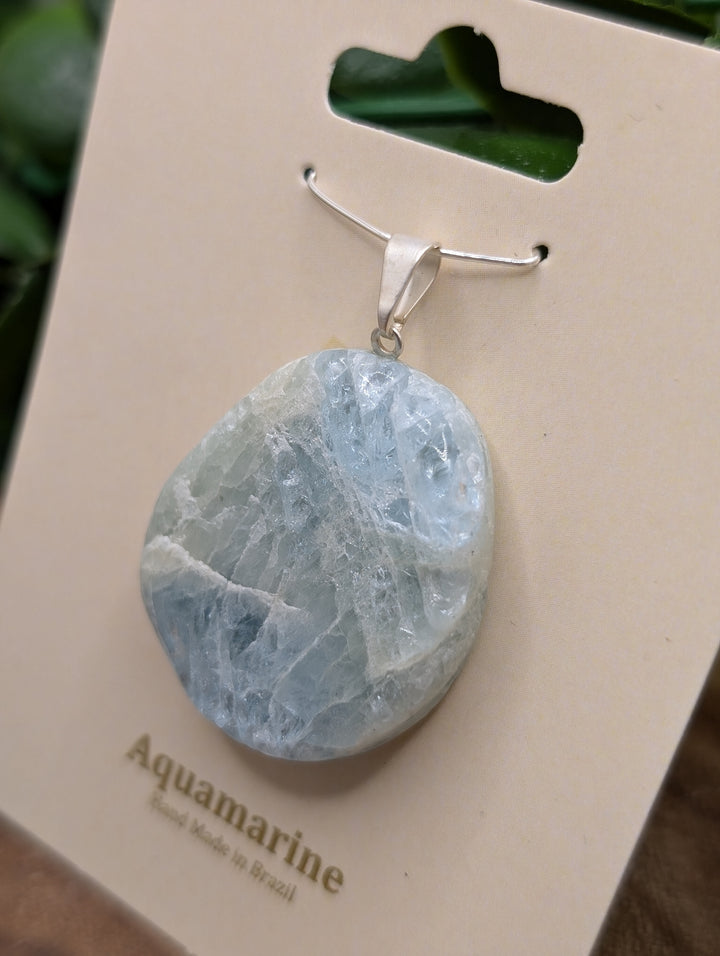 Aquamarine Sterling Silver Pendant