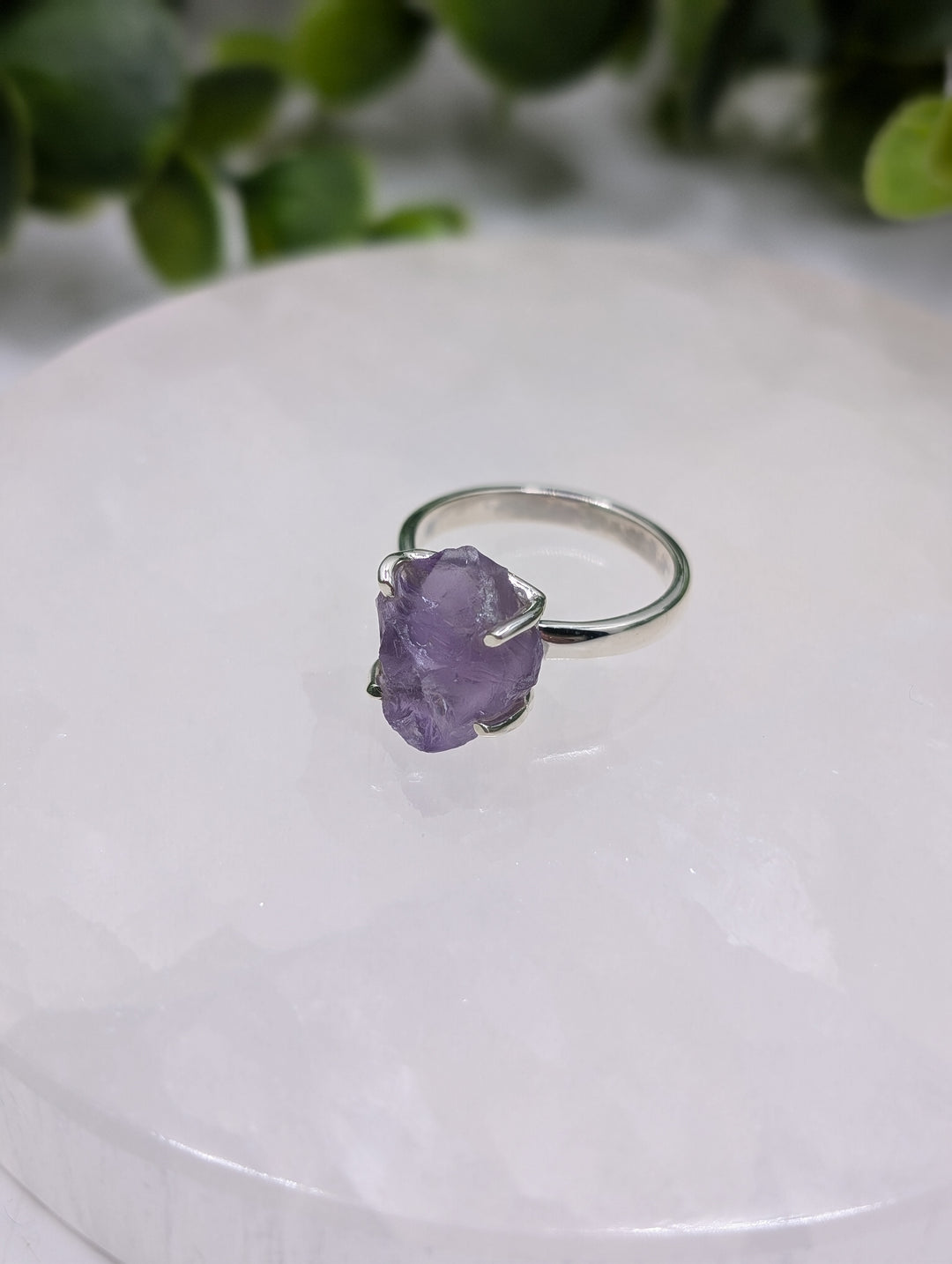 Amethyst Rough Cut Sterling Silver Ring