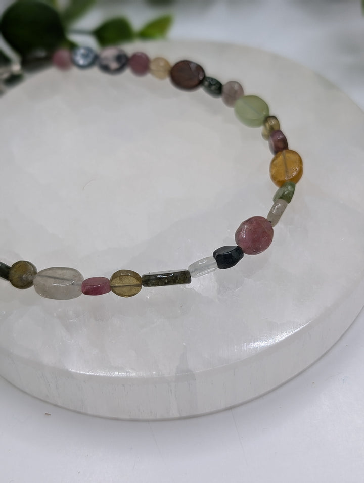 Watermelon Tourmaline Sterling Silver Bracelet