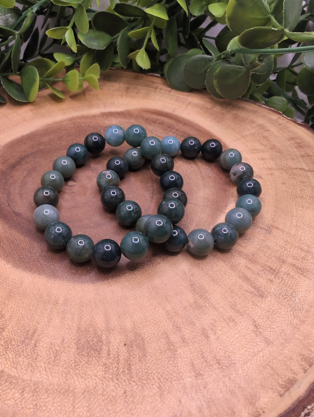 Moss Agate 10mm Bracelet