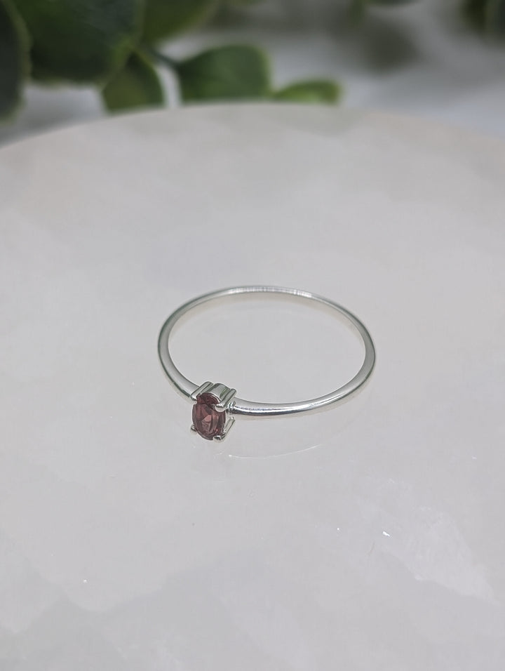 Garnet Sterling Silver Ring