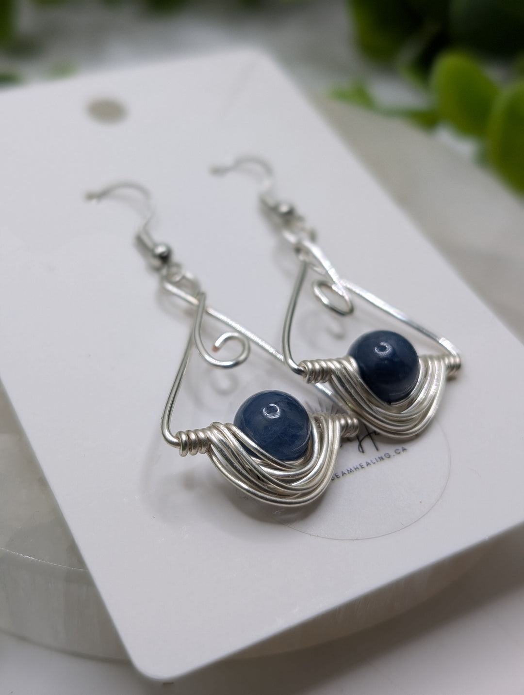 Blue Kyanite Silver Plated Earrings