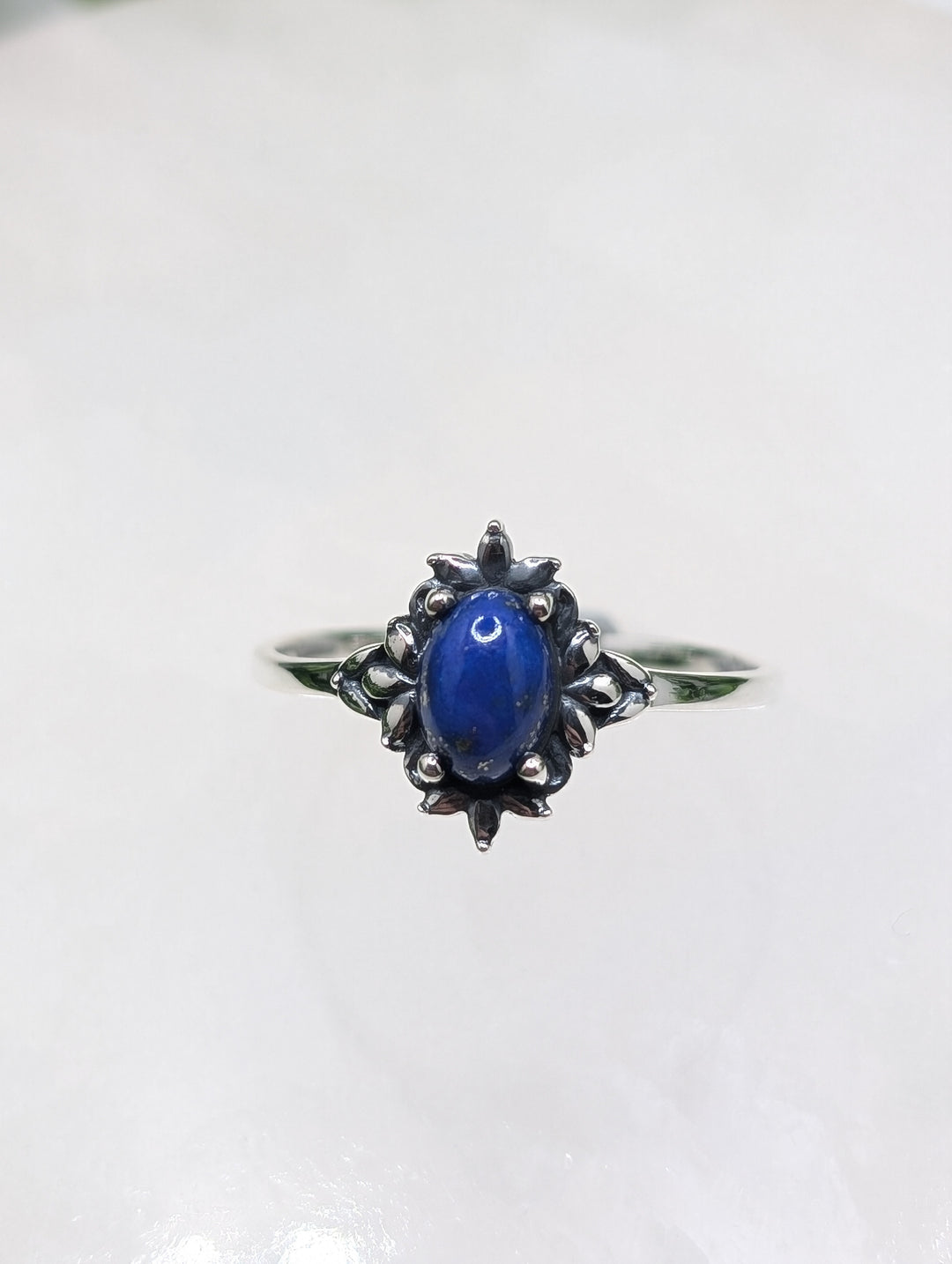 Lapis Lazuli Sterling Silver Ring Size 9