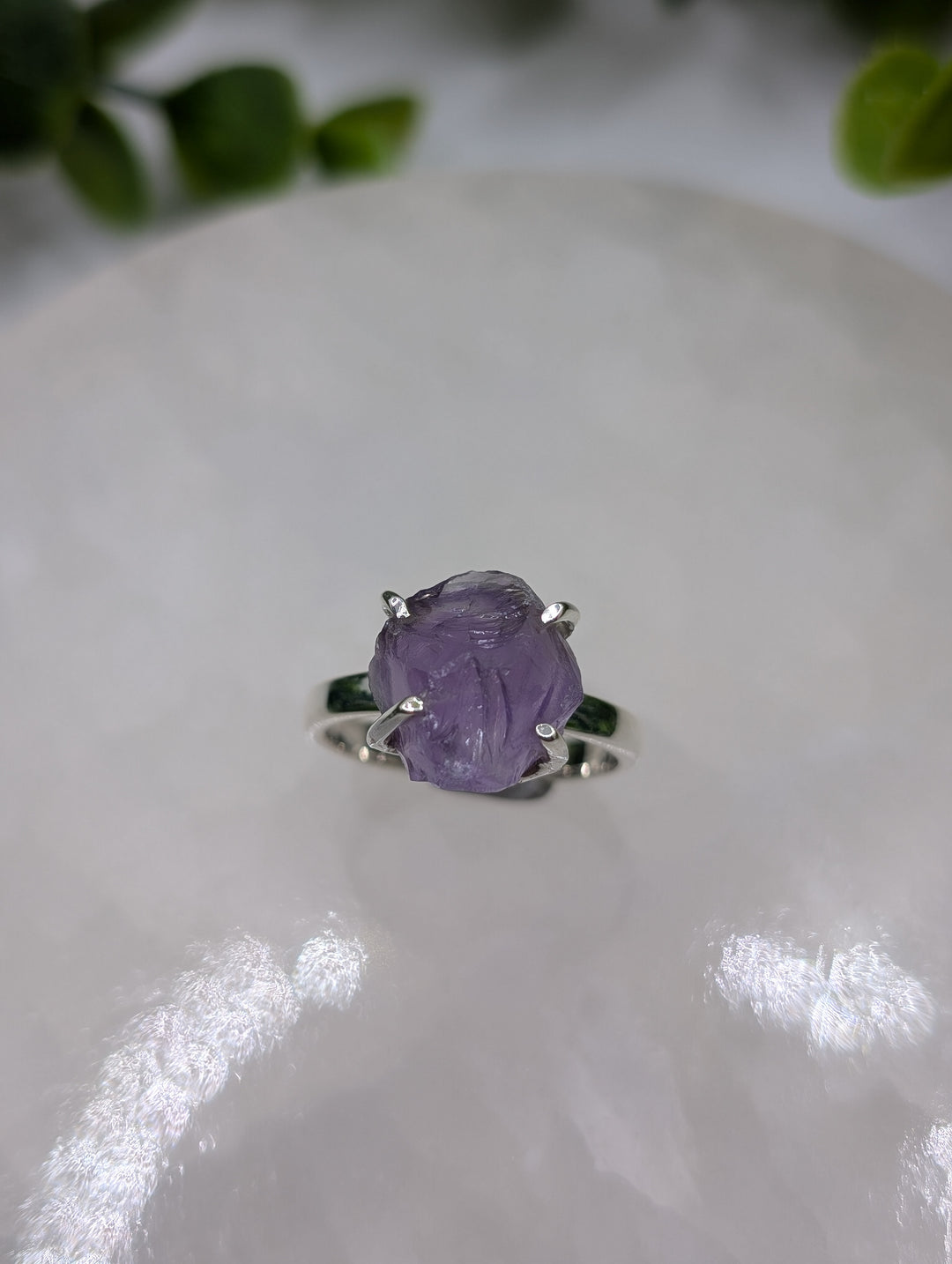 Amethyst Rough Cut Sterling Silver Ring