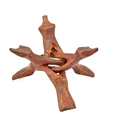 4" Wooden Cobra Stand, Perfect for Abalone Shells, Crystals & Bowls