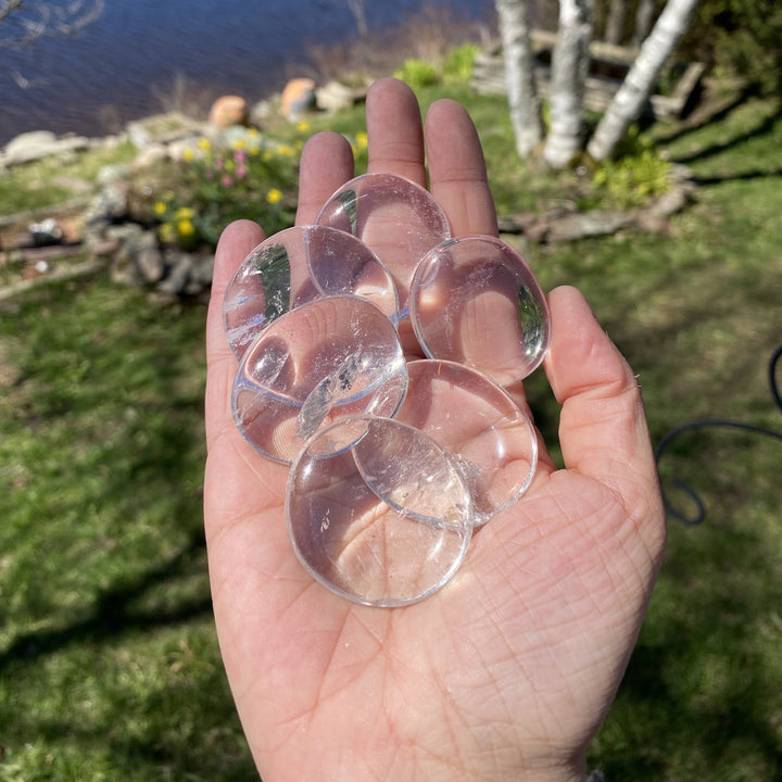 Clear Quartz Crystal Polished Palm Stones