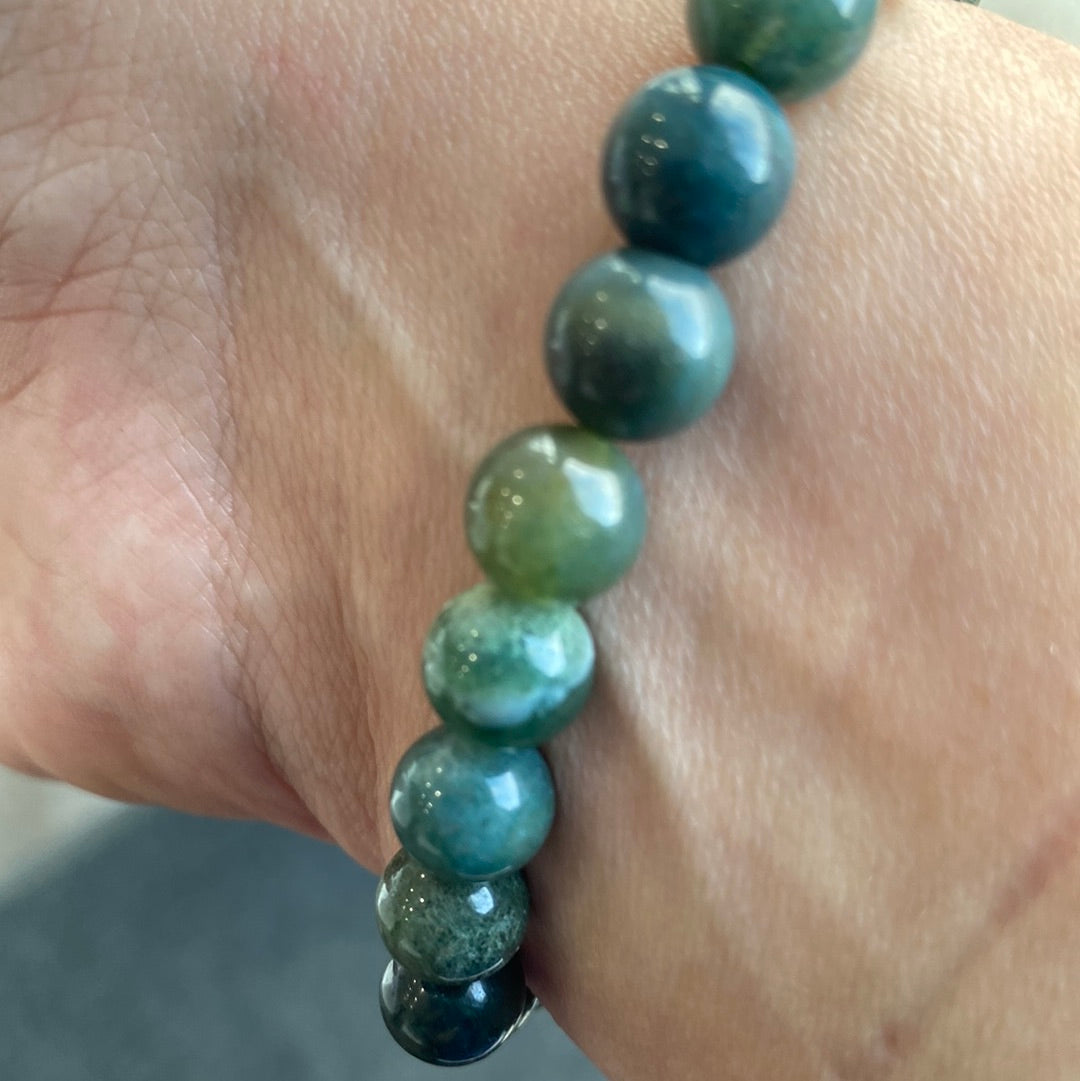 Moss Agate 8mm Bracelet