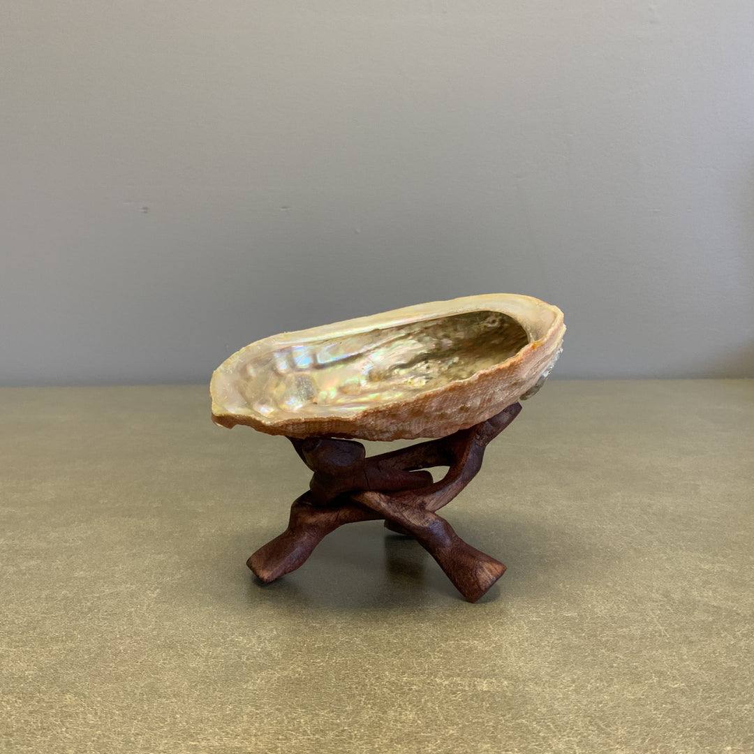 4" Wooden Cobra Stand, Perfect for Abalone Shells, Crystals & Bowls