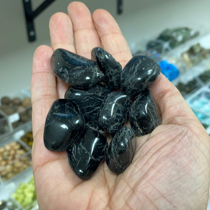 Black Tourmaline Tumbled Stone (M-L)